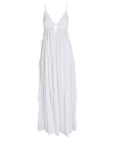 Jonathan Simkhai April Tiered Cotton Poplin Maxi Dress | INTERMIX®
