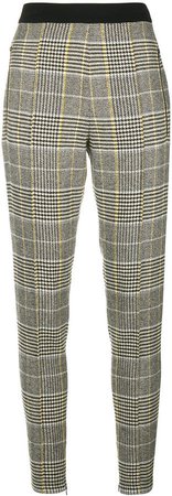 plaid fitted trousers