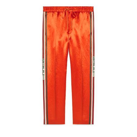 Acetate jogging pant with stripe - Gucci Men's Pants & Shorts 495697Z791A7660