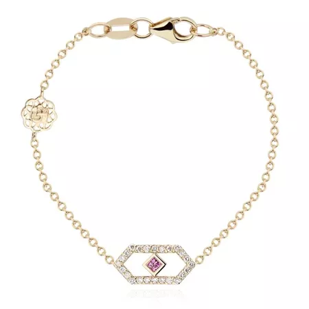 Gianna Chain Bracelet with Diamond and Sapphires in 14k Yellow Gold by GiGi Ferranti