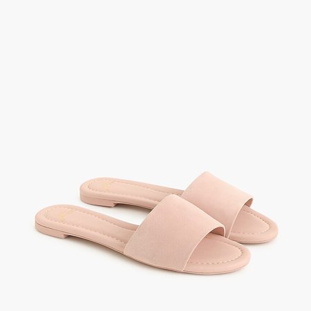 J.Crew: Cora Slide Sandals With Rubber Bottom In Suede