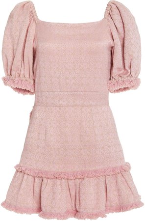 LoveShackFancy Anissa Cotton-Jacquard Mini Dress