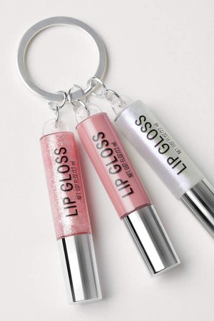 Key Ring with Lip Glosses - Pink