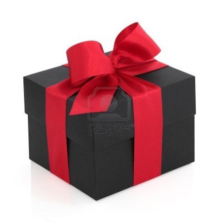 black gift box with red bow - Google Search
