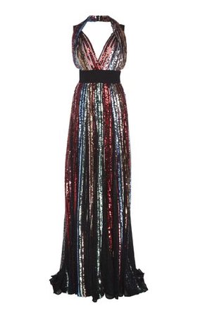 Elie Saab Rainbow Sequin Dress