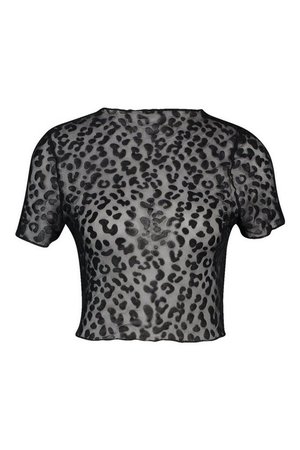 Leopard Flock Crop Top | Boohoo