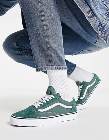 Vans Old Skool sneakers in green and white | ASOS