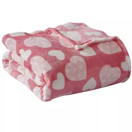 Kate Aurora Valentine's Day Pink Polka Dot Hearts Ultra Soft & Plush Accent Throw Blanket - 50 In W X 60 In. L : Target