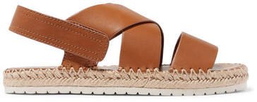 Tenison Leather Espadrille Sandals - Tan