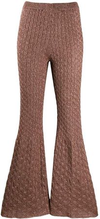 lamé knitted flared trousers