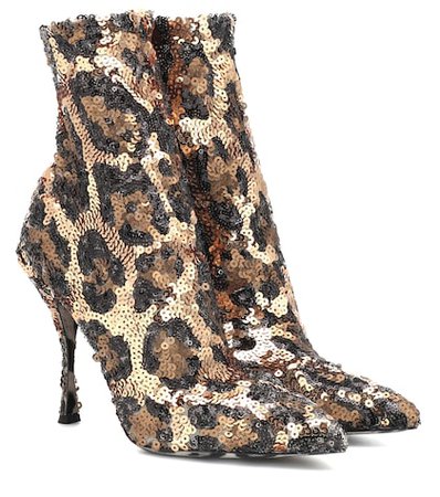 Sequined ankle boots