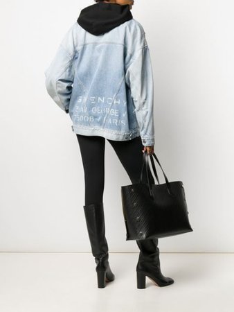 Givenchy Oversized Distressed Logo Denim Jacket Ss20 | Farfetch.com