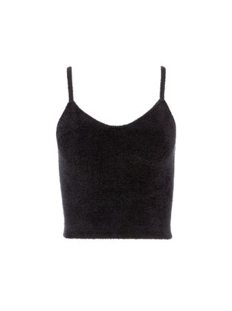 *clipped by @luci-her* RHEA FUZZY CROPPED TANK in BLACK