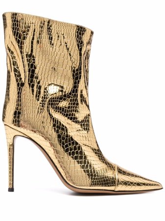 Alexandre Vauthier Alex metallic croc-effect ankle boots