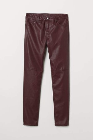 Faux Leather Pants - Red