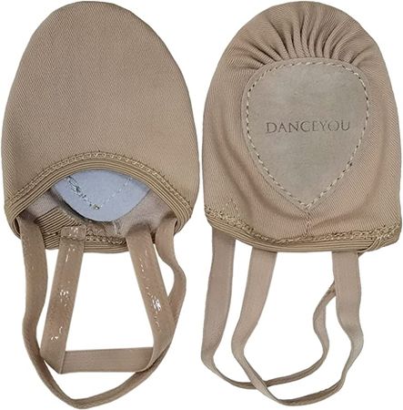 Amazon.com | DANCEYOU Pirouette Lyrical Stretch Canvas Half Sole Ballet Jazz Contemporary Practice Turning Dance Shoes Girls Women Boy Men, Tan, S | Ballet & Dance