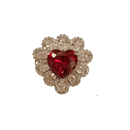 red heart brooch