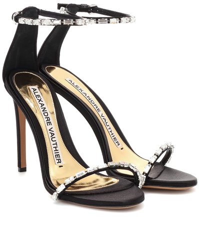 Alexandre Vauthier - Carla embellished satin sandals | Mytheresa
