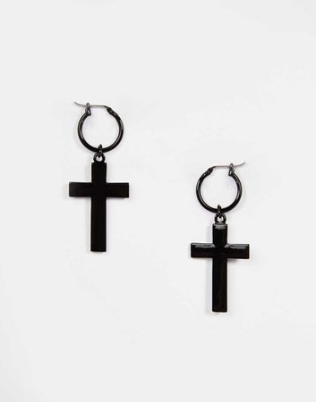black cross earrings - Google Search