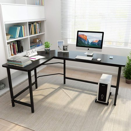 Ktaxon L-Shaped Computer Desk Corner PC Laptop Table Study Office Workstation, Black - Walmart.com