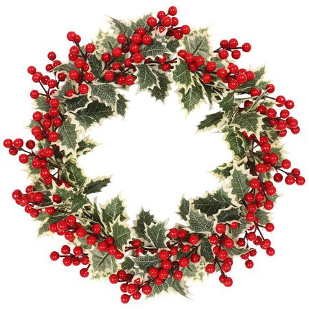 TureClos Wreath Barries Decor Artificial Fake Flower Decoration Hanging with Leaves for Christmas Door Wall - Walmart.com - Walmart.com