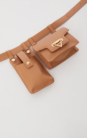 Tan Multi Pocket Bag Belt | PrettyLittleThing USA