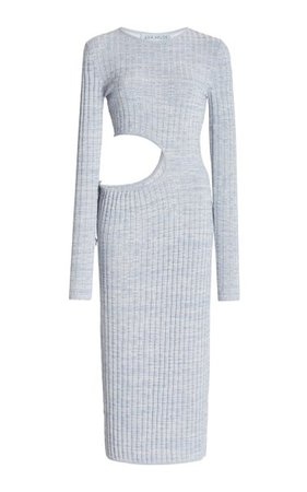 Shale Cutout Ribbed-Knit Midi Dress By Aya Muse | Moda Operandi