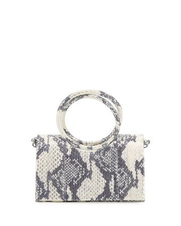 Nancy Gonzalez Regina Small Elaphe Clutch Bag with Circle Handles | Neiman Marcus
