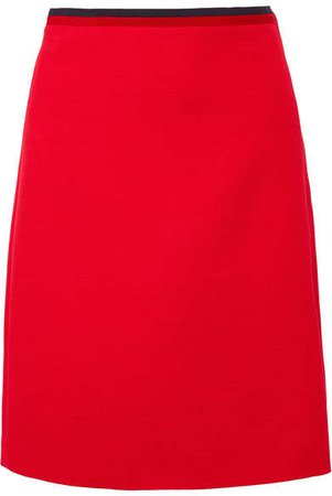 Silk And Wool-blend Mini Skirt - Red