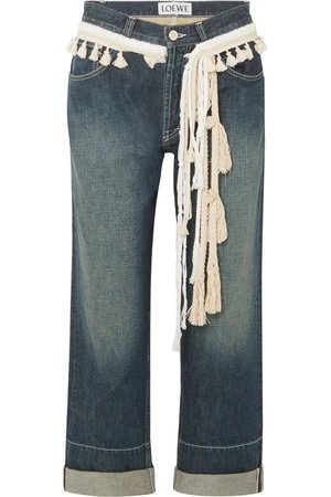 Loewe | Rope-trimmed cropped boyfriend jeans | NET-A-PORTER.COM