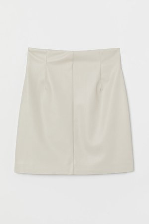Faux Leather Skirt - White