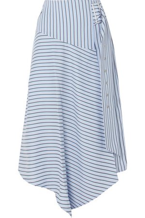 Tibi | Wrap-effect striped poplin midi skirt | NET-A-PORTER.COM