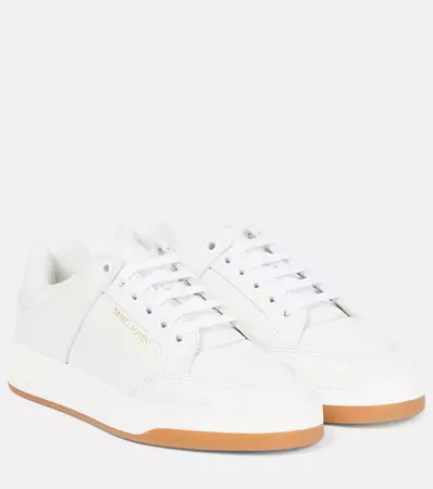 SL 61 Low Top Leather Sneakers in White - Saint Laurent | Mytheresa