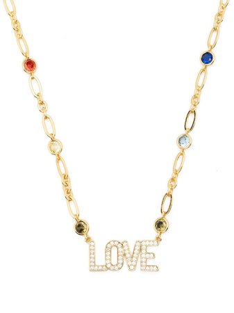 Kate Spade Love Slogan Pendant Necklace - Farfetch
