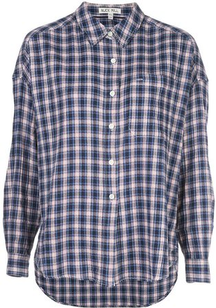 checked loose-fit shirt