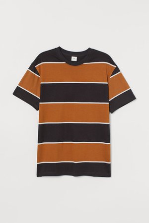 Striped T-shirt - Brown/black - Men | H&M US