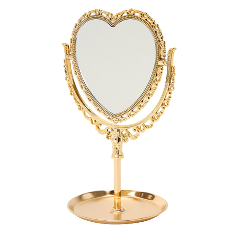 Claire's Gold Heart Mirror Jewelry Holder