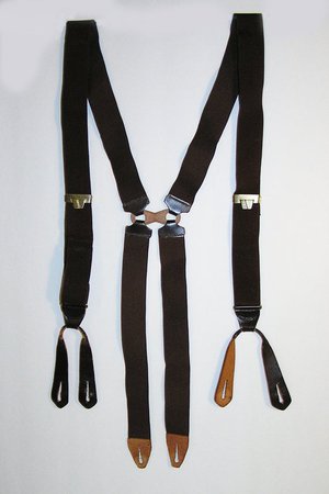 1930s - 1940s Suspenders Braces Brown H Black V Adjusters Length