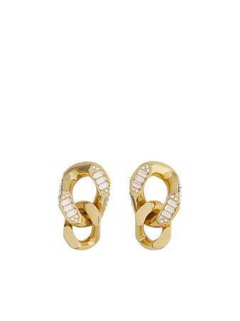 Shop Burberry crystal chain-link earrings with Express Delivery - FARFETCH