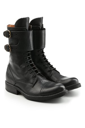 Elk Leather Boots with Lace-Up Front Gr. IT 40