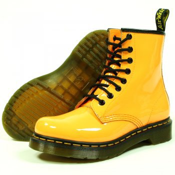 Doc Martens 1460W Patent 8 Eyelet Boots Acid Yellow |Jon Barrie
