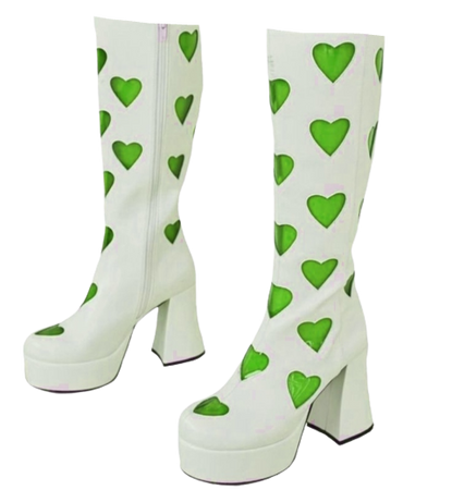 hearts green boots
