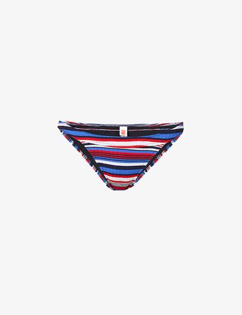 SOLID & STRIPED - The Cleo striped high-rise bikini bottoms | Selfridges.com