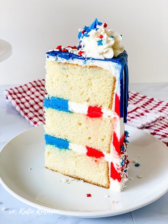 Red, White & Blue Drip Cake - XO, Katie Rosario