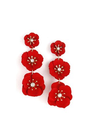 Wild Lilies Jewelry Red Flower Earrings from Philadelphia by Wild Lilies Jewelry — Shoptiques