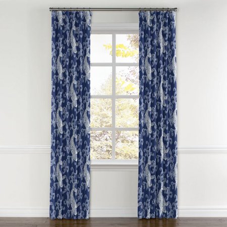 Royal Blue Koi Fish Curtains with Pocket | Loom Decor