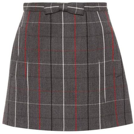 grey plaid skirt
