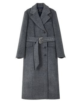 RAIVE Maxi Belted Coat in D/Grey