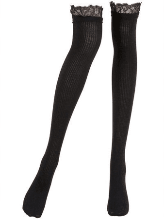stockings lace trim brown/black
