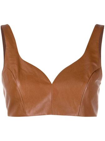 Pinko faux-leather Cropped Top - Farfetch
